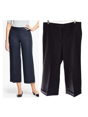 Talbots Italian Flannel Wool High Rise Crop Cuffed Pants NWT Sz 12
